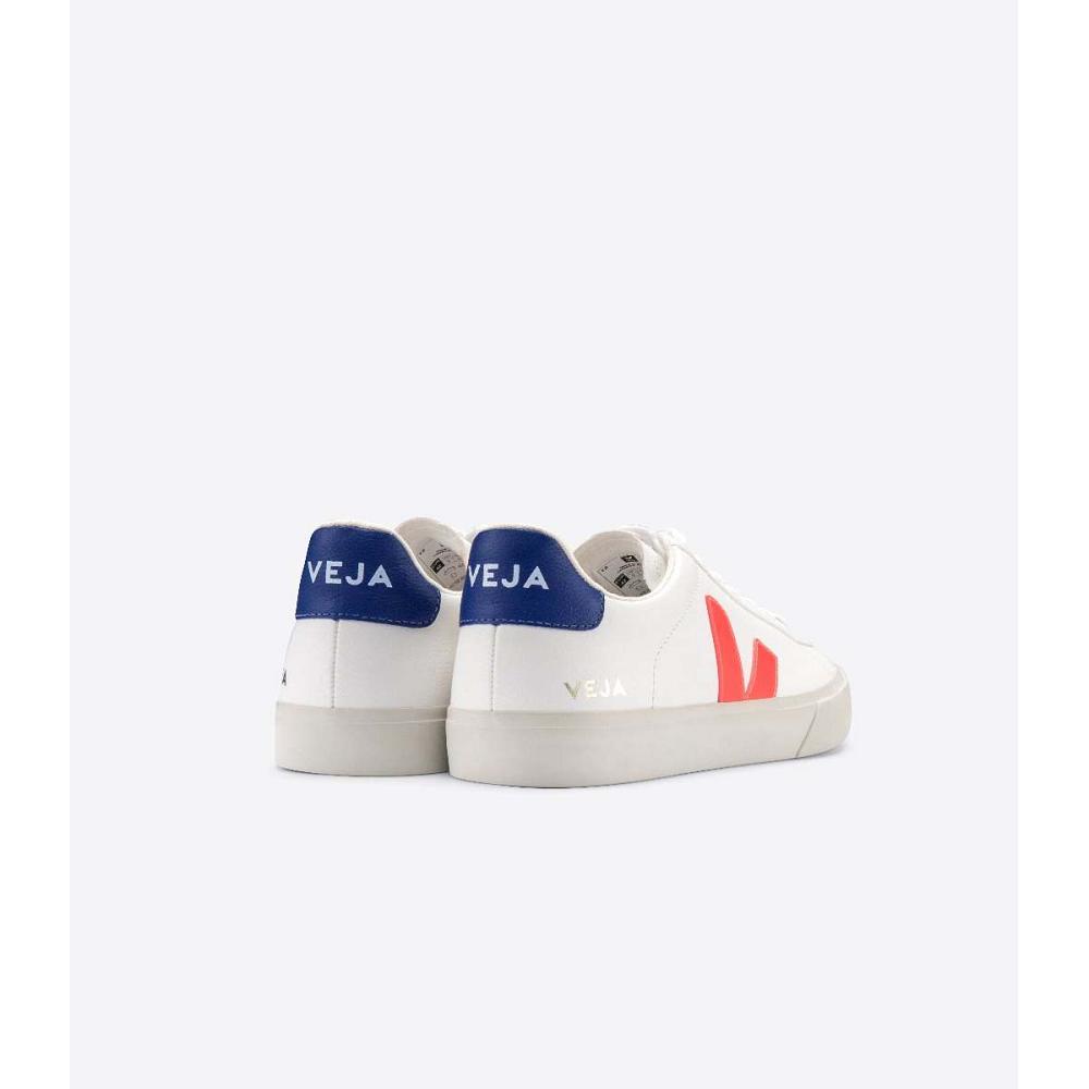 White/Orange Men's Veja CAMPO CHROMEFREE Low Tops Sneakers | AU 202LIS